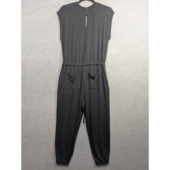 Lou & Grey Jumpsuit Womens Medium Drawstring Jogger Cap Sleeve Soft Romper - Picture 5 of 11